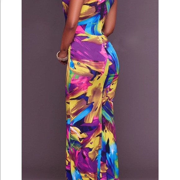 tie dye evening dress